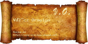 Vácz Orsolya névjegykártya